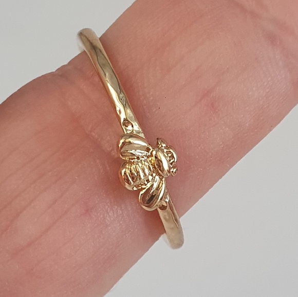 Dainty Gold Bumble Bee Ring - Picture 3 of 3